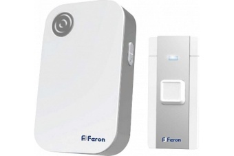 Звонок беспроводной 36 мелодий, 3*1,5V/ААА (база), IP20, белый/серый, Feron E-372 FERON