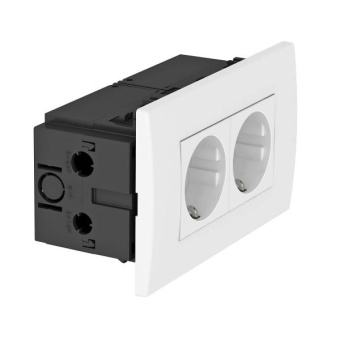 Блок розеточный 2-м AR45 2хModul45 SDE-RW D0RW2 16А 84х140х59мм укомплектован. Бел. 6119407 OBO Bettermann