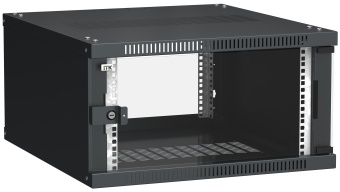 ITK Шкаф настенный LINEA WE 6U 600х650мм дверь стекло черный LWE5-06U67-GF IEK