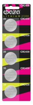 Элемент питания литиевый CR2430 3В BL-5 (блист.5шт) 5027978 ФАZА